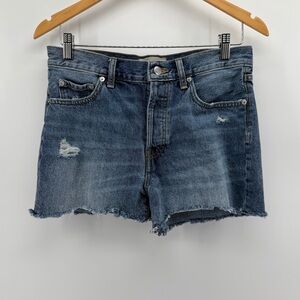 Everlane The Relaxed '90s Short denim distressed shorts size 25